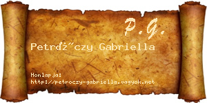 Petróczy Gabriella névjegykártya